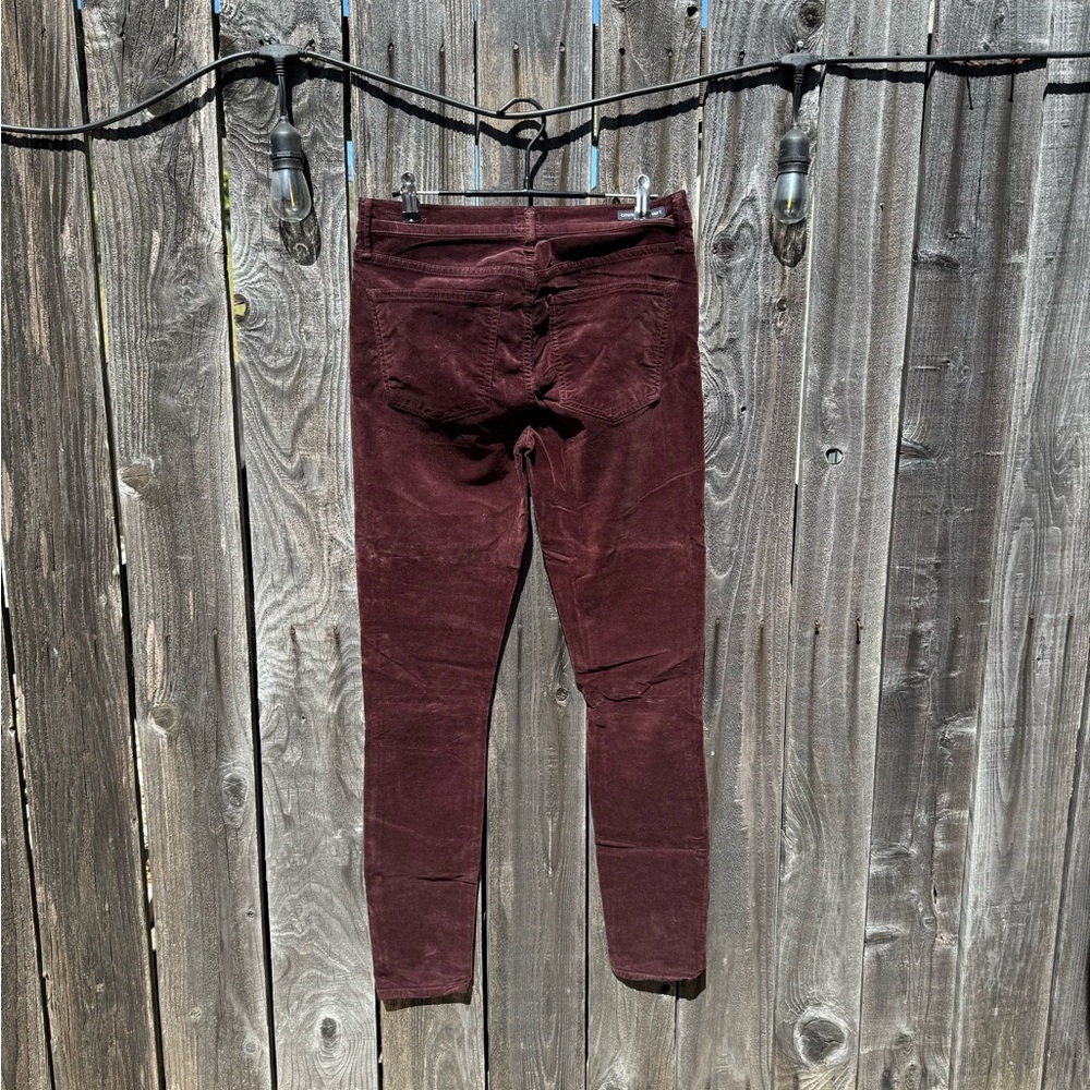 Citizens of Humanity Rocket Burgundy Red Velveteen High Rise Skinny Jean size 29 - Picture 5 of 9